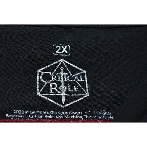 Critical Role Black Crewneck T-Shirt Men's 2X Short Sleeve - Picture 4 of 8